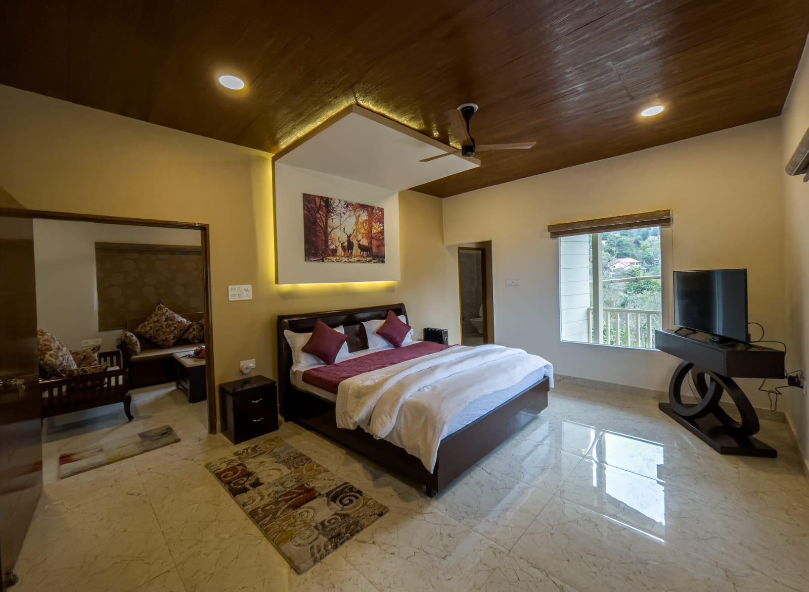 Luxurious One Bedroom Villa with a scenic balcony view in Nainital.